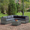 5 Seater Rattan Furniture Set Lounge Corner Sofa Set Table w/ Cover Garden Patio