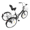 24" Tricycle 3 Wheel 7-Speed Adult Bicycle Tricycle Trike Bike with Basket NEW!