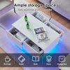 White High Gloss LED Coffee Table Wooden with 4 Drawers 16 Colors Adjustable