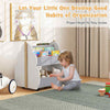 Double-sided Bookcase Toy Storage Shelf Book Rack Kids Wooden Bookshelf Toddler