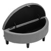 Semi Round Ottoman Storage Stool Bench Bed End Chair Footstool Blanket Chest Box