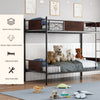 Metal Bunk Bed 3FT Single over Single Loft Bed Frame W/ Ladder Safety Guardrail