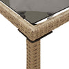 Gecheer Garden Table Dining Table Patio Bistro Tables with Glass Beige B4I7