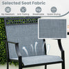2 PCS Outdoor Patio Chair Fabric Bar Stool Metal Frame Counter Height Chairs