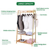 Heavy Duty Bamboo Clothes Rail Coat Rack Garment Stand Shoe Storage Corner Shelf