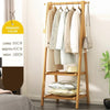 Strong Bamboo Clothes Rail Garment Rack Hanging Stand Storage Shelf Tidy Closet