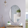 Oval Wall Mirror Self Adhesive Stick Decor Bathroom Glass Vanity Mirror Modern