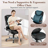 Executive Office Chair PU Leather Computer Desk Chair w/ Rocking Function Black