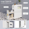 Small Bathroom Storage Cabinet with Toilet Brush Holder-White