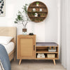 Rattan Shoe Cabinet 2-in-1 Shoe Storage Bench Freestanding Shoe Rack Cabinet