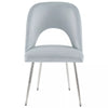 Dining Chair Thick Upholstered Kitchen Chair with Metal Legs Light Grey Set of 2