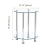 Nest of 3 Black Clear Tempered Glass Side End Lamp Sofa Tables Nested Tables