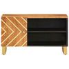 CIADAZ TV Cabinet Brown and Black 80x31.5x46 Solid Wood , Tv Unit, Tv F2W0