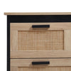 Rattan Chest of Drawers Storage Bedroom Furniture 4 Drawers Wooden Cabinet Unit