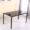 120cm Glass Black Dining Table and 4 /6 Padded Chairs Set Home Kitchen Furniture