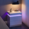 Modern White High Gloss Table Side Table Coffee Table Display with LED Light UK