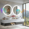 LUVODI 32" LED-Bathroom Mirror with Lights Bluetooth Speaker, Anti-Fog, Dimmable