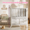 Premium Baby Toddler Cot Bed with Wheels & 4 Drawers Eco-friendly 85x62x108cm UK