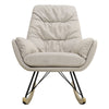 Upholstered Velvet High Back Rocking Armchair Relaxing Padded Chair Swing Lounge