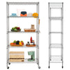 5Tier Metal Storage Rack on Wheels Shelving Wire Shelf Kitchen Office Stand Unit