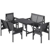 Wooden Dining Set Outdoor Garden Furniture 6 Seater Loveseat Chair Table Grey