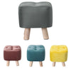 Square Footstool Toddler Stool Padded Chair Pouffe Buttoned Seat Wooden 4 Legs