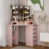 Dressing Table with LED Mirror Makeup Desk Vanity Table with 2 or 5 Drawers New