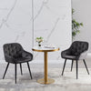 2x Grey Velvet Dining Chairs Tufted Dining Room Armchairs Soft Padded Seat Metal