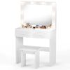 Dressing Table w/ Large Mirror & Stool,Vanity Table with Adjustable Brightnes UK