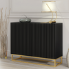 Modern Sideboard I 100cm I Black I Fluted Fronts I Gold Legs I Storage Cabinet