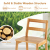 2X Bar Height Stools Rubber Wood Natural Armless Bar Stools W/Backrests Footrest
