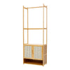 Bamboo Clothes Rail Garment Hanging Rack Shelf Display Stand Shoe Rack Cabinet