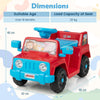 Kids Jeep 6V Battery Powered Car Electric Ride on Car Toy with Sound-Red