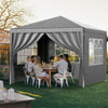 Gazebo Heavy Duty Marquee 3x3m Waterproof Garden Party Tent Shelter With 4 Sides