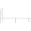 Metal Bed Frame with Headboard White 75x190 Small P5E3
