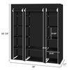 FABRIC CANVAS WARDROBE WITH HANGING RAIL SHELF CLOTHES STORAGE CUPBOARD