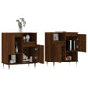 Swpsd Sideboard Buffet Cabinet 2 pcs Brown Oak Engineered Wood Side Cabinet T4U8