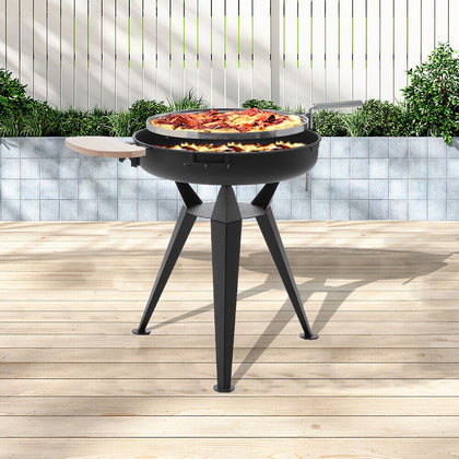 580*710mm Round Fire Pit BBQ Wood Burning Charcoal Grill Party Barbeque Camping