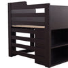 Kids Wooden Cabin Bed Mid Sleeper Bed Frame Storage Bed with Drawers and Shelves