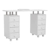 Wheeled Manicure Station Nail Salon Station Nail Table Mobile 8 Drawers Storage