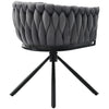 Rotatable Velvet Dining Chair with Metal Legs Kitchen Chair Swivel Modern Grey