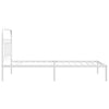 Metal Bed Frame with Headboard White 100x200 F6N1
