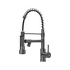 Modern Mono Pull Out Twin Kitchen Mixer Tap Dual Spout Spray Single Lever Grey