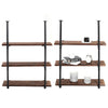 2PCS Industrial Pipe Bookcases Wall Mounted Floating Shelf Hanging Display Rack