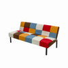 Patchwork Fabric Sofa bed Click Clack Couch Recliner Metal Frame Bed