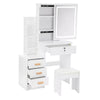 Dressing Table With Drawers Mirror Stool Set Makeup Desk Vanity Table Bedroom UK