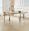 Dining Table, Live Edge Effect Top Kitchen Table, 1.6m Wooden Table, Metal Legs