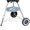 57cm Charcoal Grill BBQ with Thermometer, Stand Wheels& Cooker with Porcelain