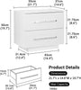 High Gloss Bedside Table RGB LED Nightstand 2/3 Drawers Side Table Storage