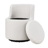 Swivel Chair Upholstered Teddy Fabric Armchair Sofa Accent Tub Seat With Storage